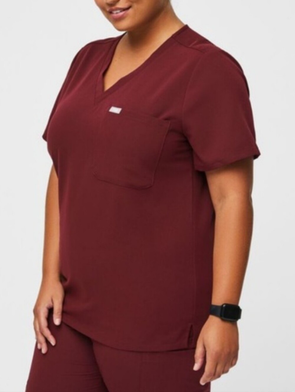 Figs Catarina scrub top burgundy XL